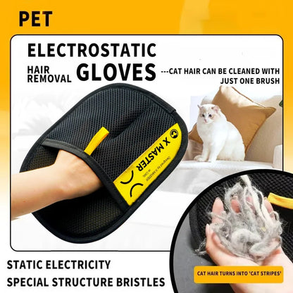 Pet Hair Remover Gloves Electrostatic 2-in-1 Lint Roller Brush