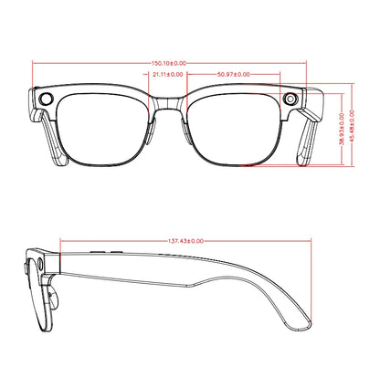 800W Pixel Camera Smart Glasses Men Video Recording AI Photo