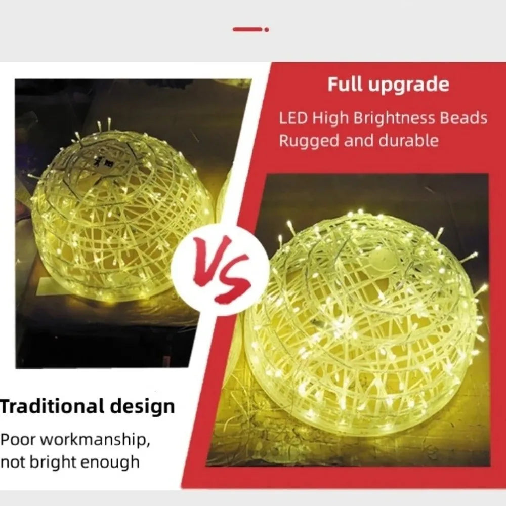 New 20/28CM Festoon Rattan Ball Light Rattan Ball