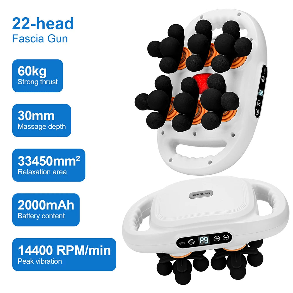 42-Heads Fascia Gun High-Frequency Vibration Body Massage