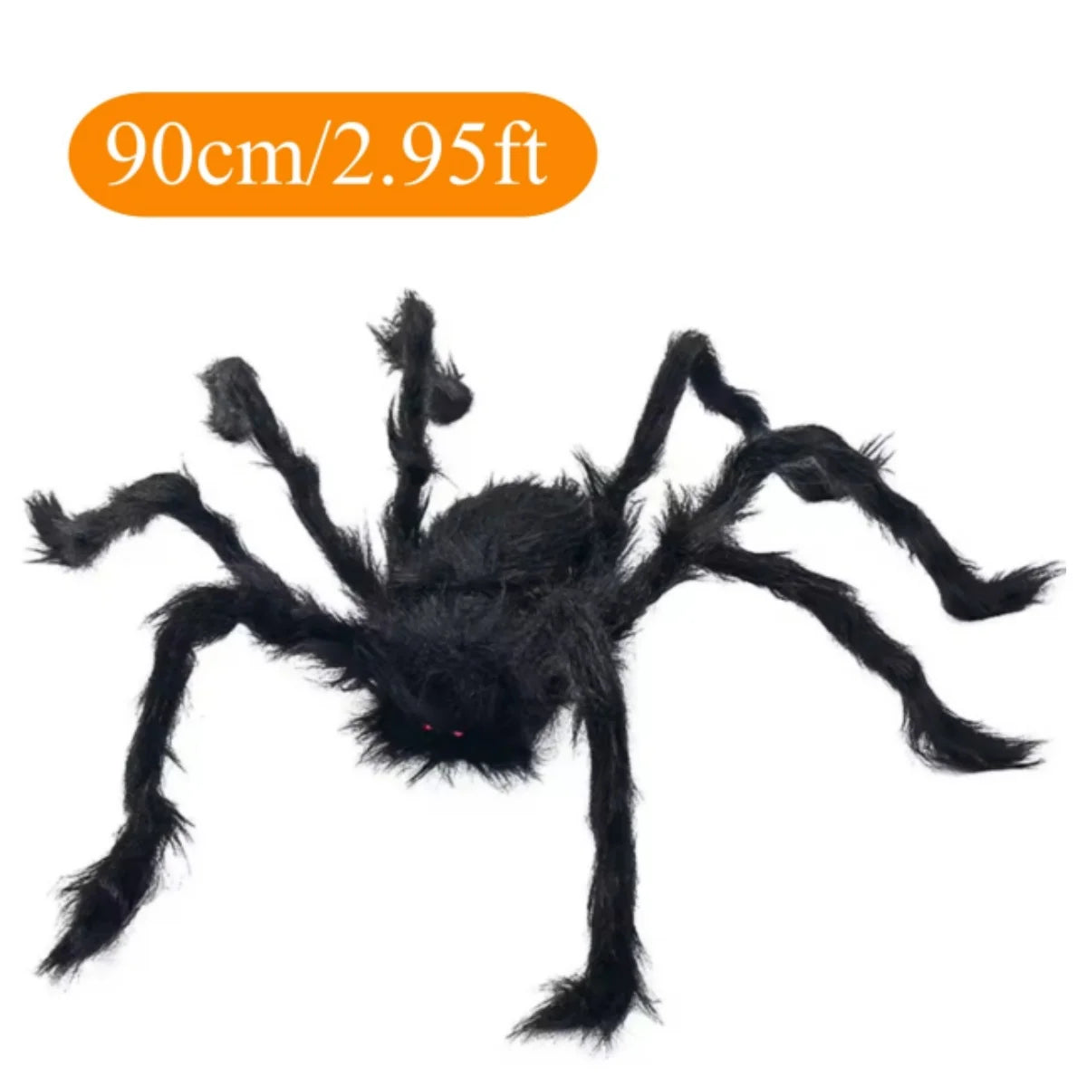 Halloween Plush Spider, 30-200cm Outdoor Giant Spider Decor Chamber Prank Black Spider