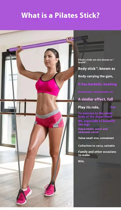 Pilates Stick - Adjustable Fitness Bar for Home Workout Yoga