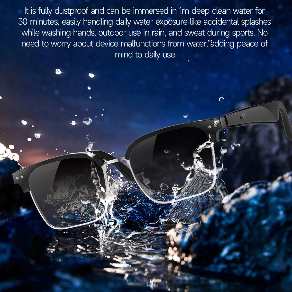 New Business Style Smart Glasses W100D Bluetooth Call AI