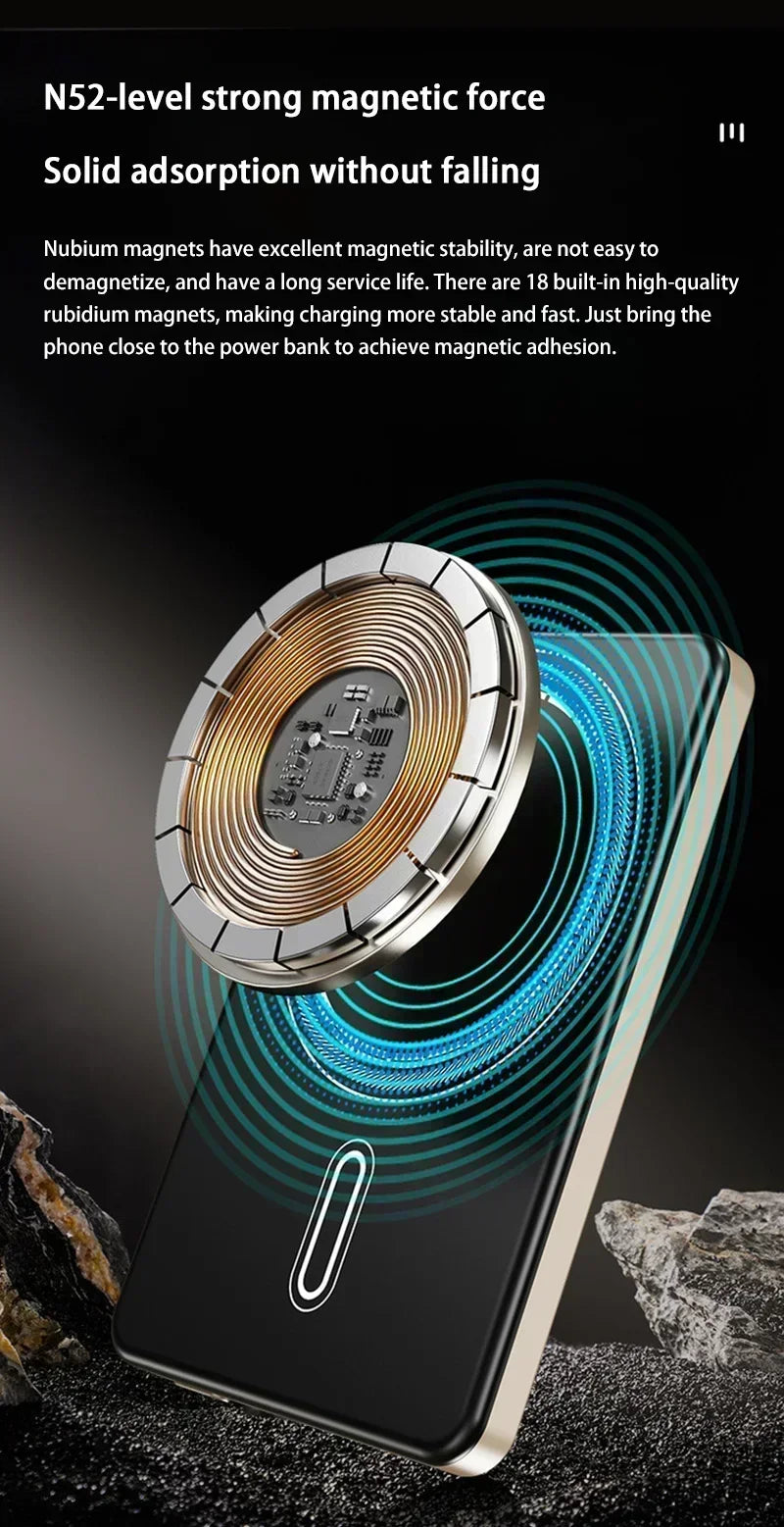 Wireless Magnetic 500000mAh Power Bank Fast Charging