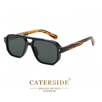 CATERSIDE Vintage Punk Sunglasses Men Flat Top