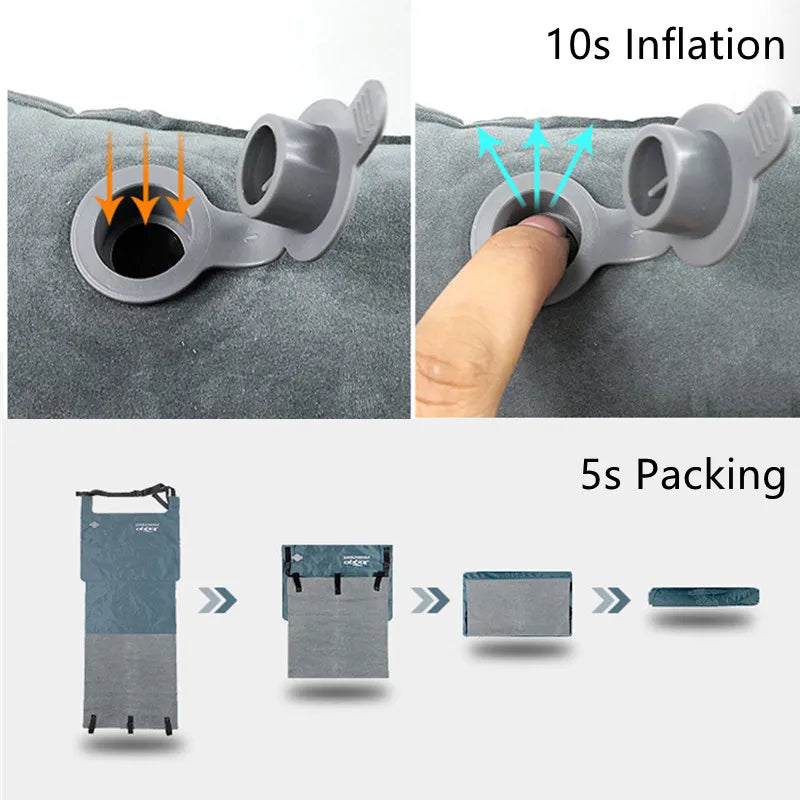 Adjustable Footrest Hammock with Inflatable Pillow Seat