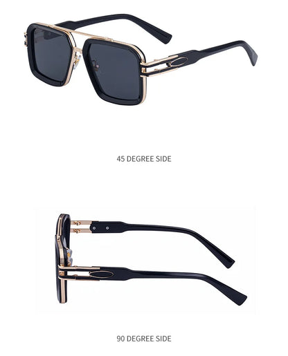 Oversized Steampunk Square Sunglasses Men Big Luxury Brand