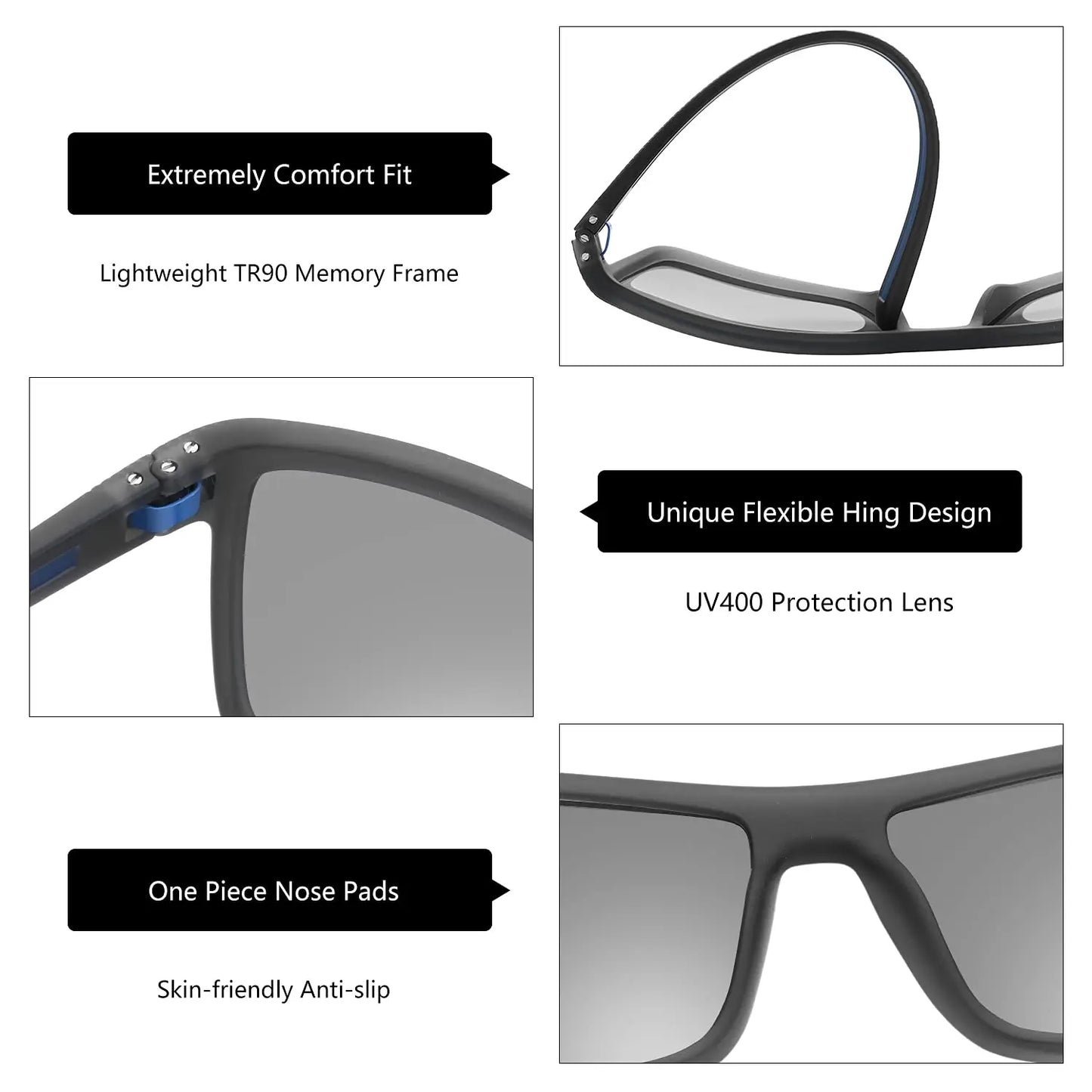 Polarized Sunglasses for Men Shades Lightweight TR90 Frame