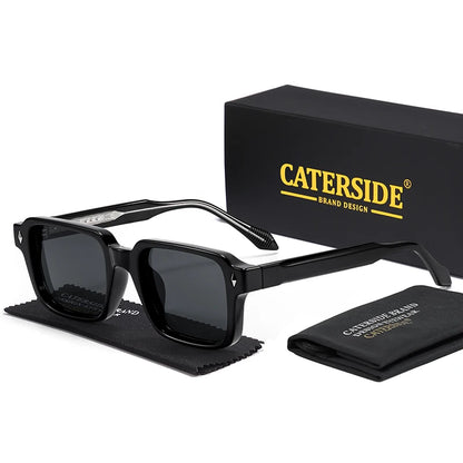Vintage Men's Square Sunglasses Brand Design Temple