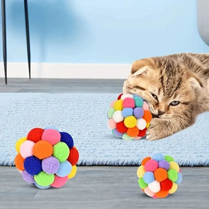 Cat Toys Cat Plush Ball Toy Pet Elastic Bell Ball