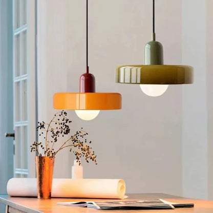 Nordic Retro Glass Pendant Lamps Indoor E27 LED Chandelier