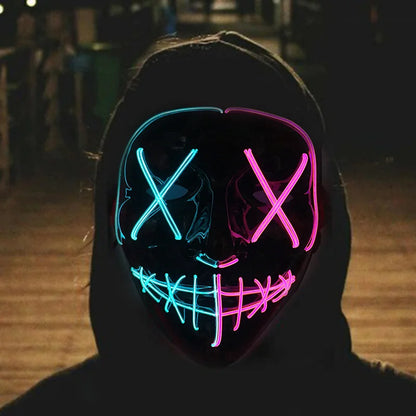 Wireless LED Purge Mask Halloween Horror Party Carnival Cosplay