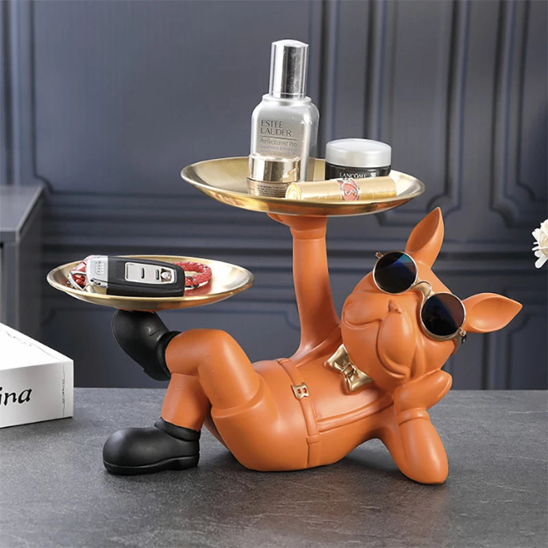 Bulldog Animal Figurines Cool Dog Statue Sculpture Decoration