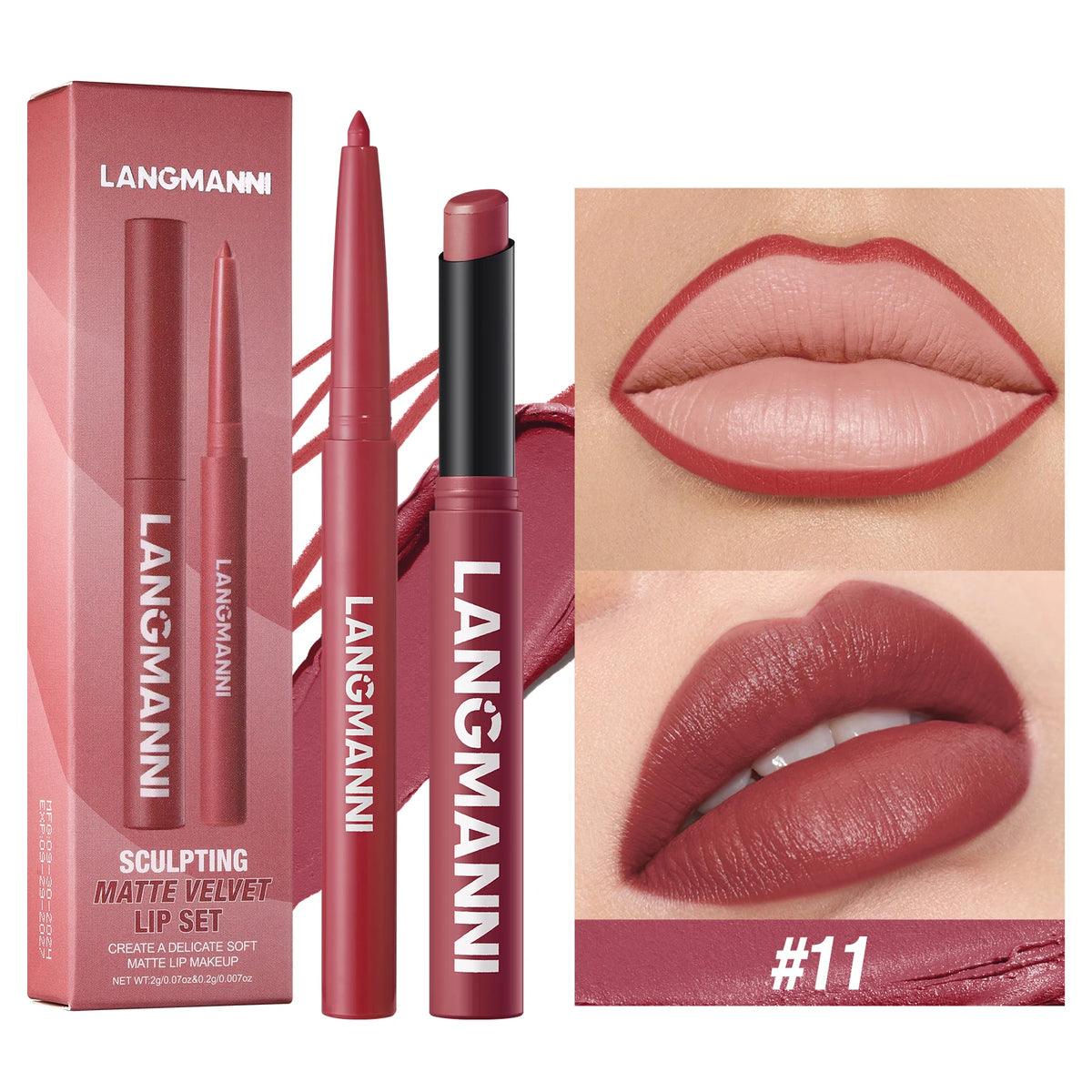 Integrated waterproof lipliner lipstick set