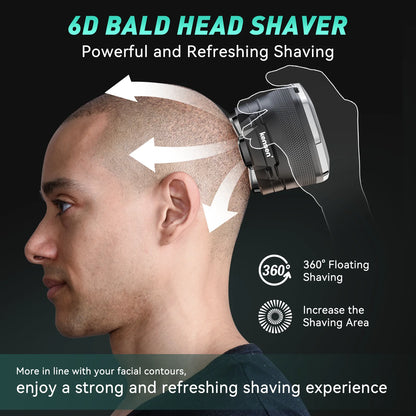 Electric Head Shavers for Bald Men 6D Magnetic Razor Beard Trimmer