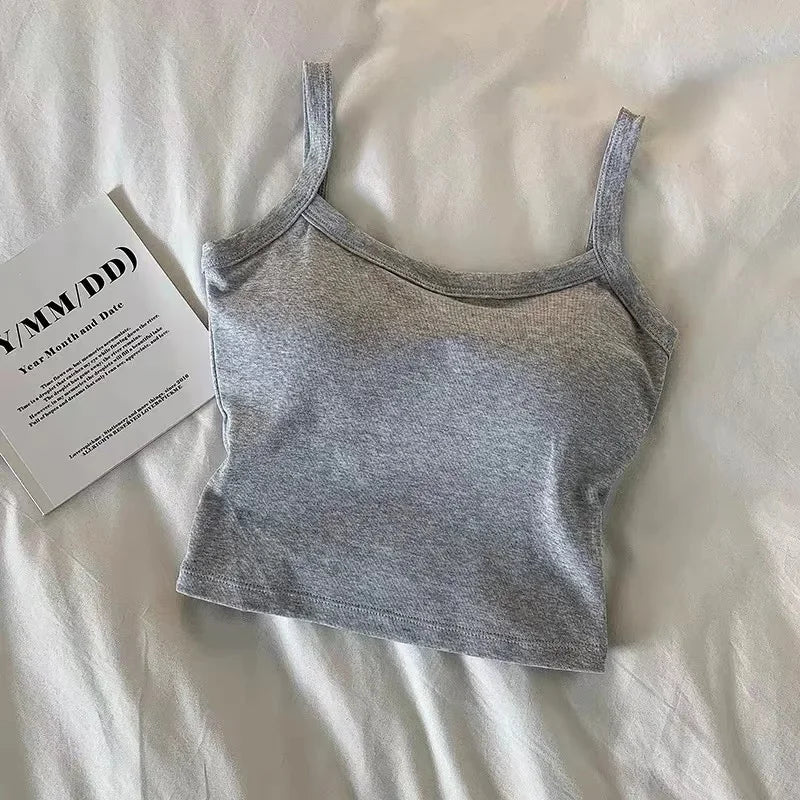 Crop Top Women Sexy Sleeveless Tops Fashion Female Tops