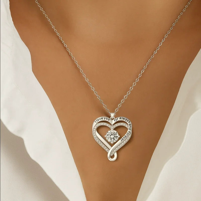 To My Wife From Husband 925 Silver Eternal Heart Necklace