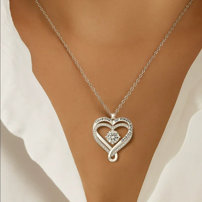To My Wife From Husband 925 Silver Eternal Heart Necklace