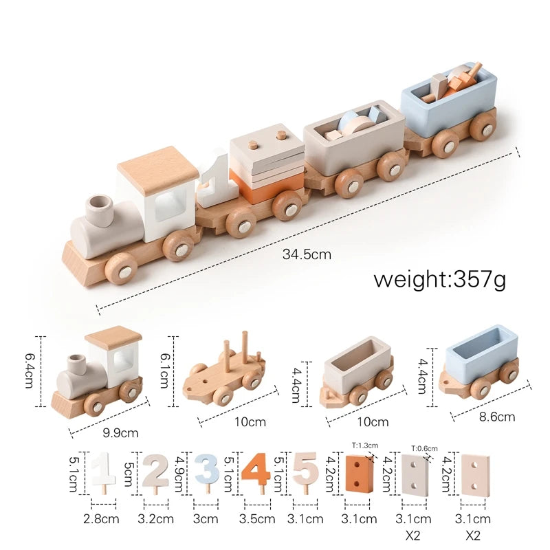 Wooden Birthday Train Toy Simulated Train Toy Model