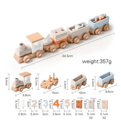Wooden Birthday Train Toy Simulated Train Toy Model