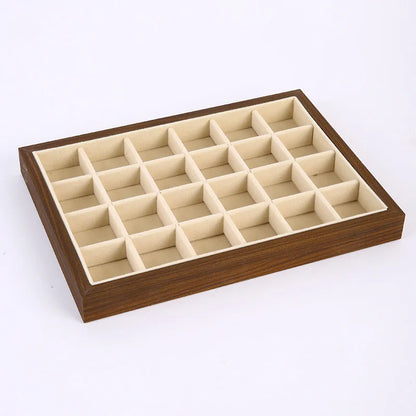 Solid Wood Jewelry Display Tray Stackable Storage