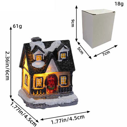 Xmas Gifts Mini LED Christmas Village Houses Decoration