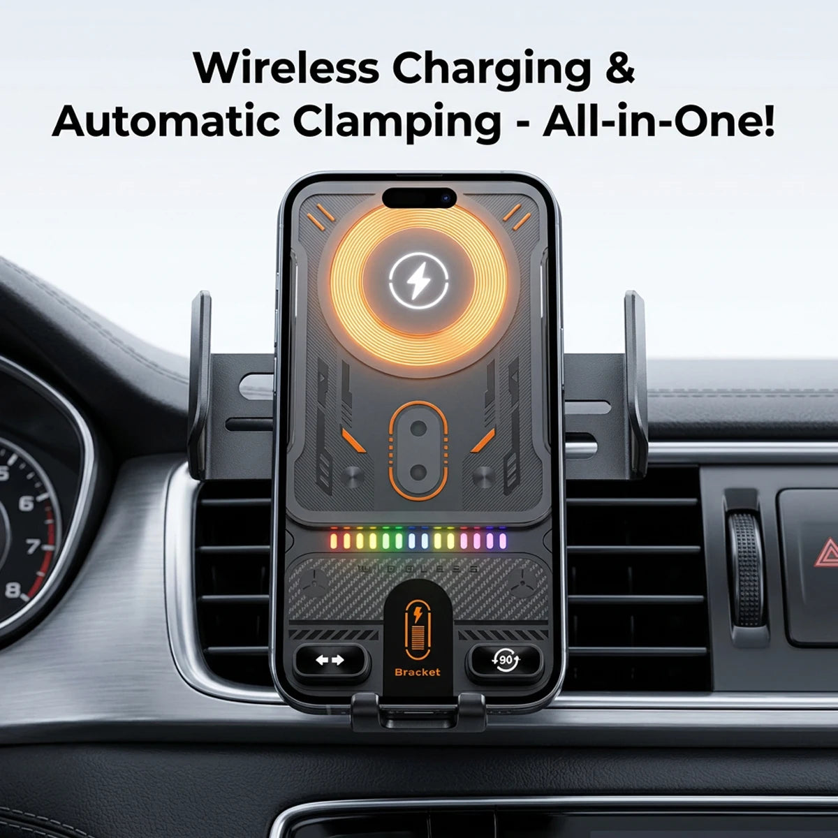 Car Phone Holder Vent Fast Wireless Charging Sensing Charger