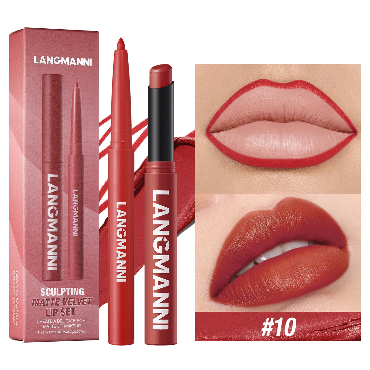 Integrated waterproof lipliner lipstick set
