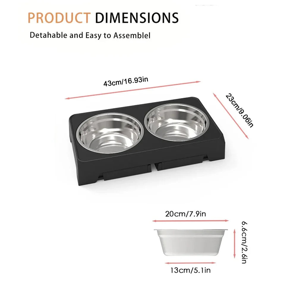 Elevated Dog Feeder Bowls Adjustable Raised Stand