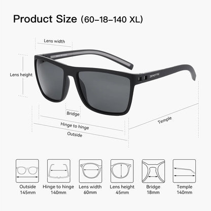 Polarized Sunglasses for Men Lightweight TR90 Frame