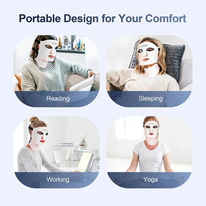 Silicone LED Mask Face With Neck 7 Colors LED Photo
