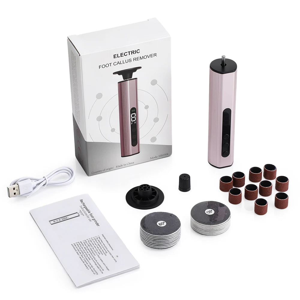 Aluminum Alloy Electric Foot Grinder 9 Speeds Callus