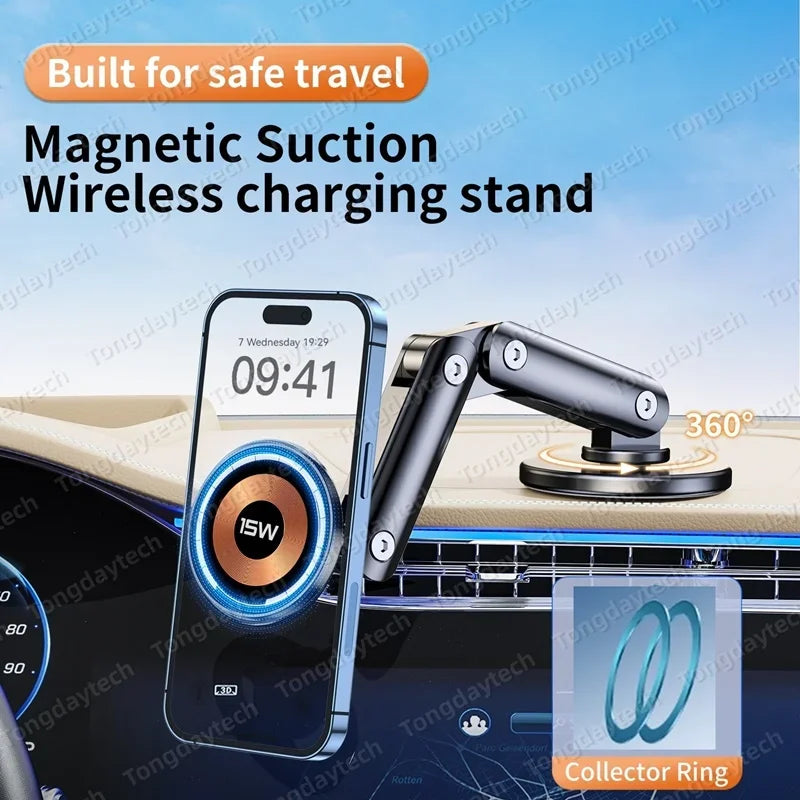 15W Car Magnetic Wireless Charger Holder 360 Rotation