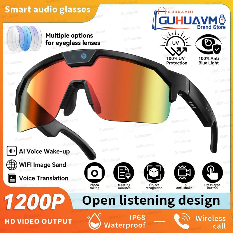 New AI Smart Sports Glasses with 1200P Camera