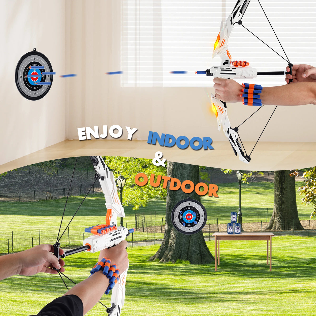Kids Soft Dart Archery Set with LED Lights Sports