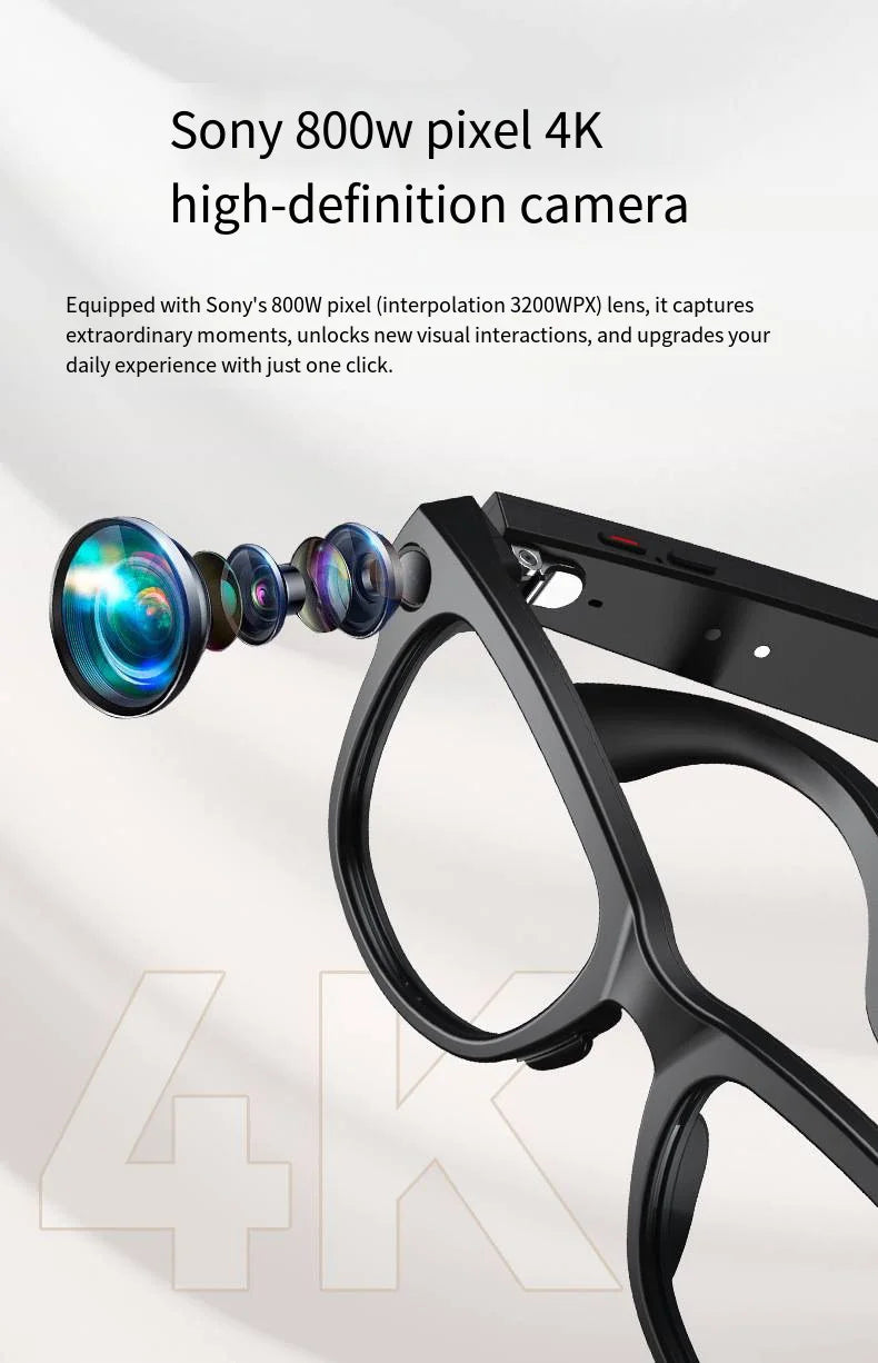 HOMEFISH M02 AI Smart Glasses with 4K Camera Bluetooth