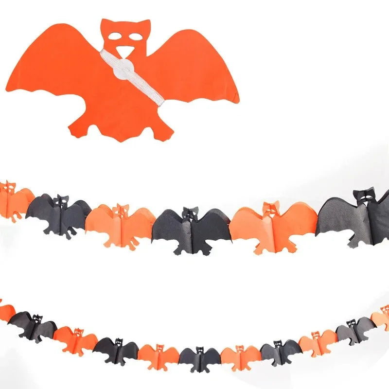 Halloween Paper Banner Spider Pumpkin