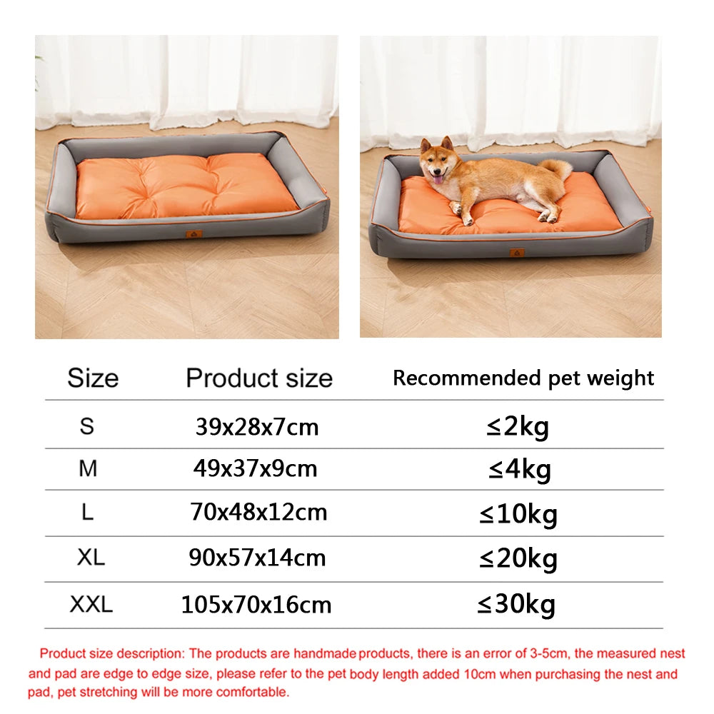 Four Season Square Dog Bed for Large Dog Mattress Bite-resistant Cat Bed