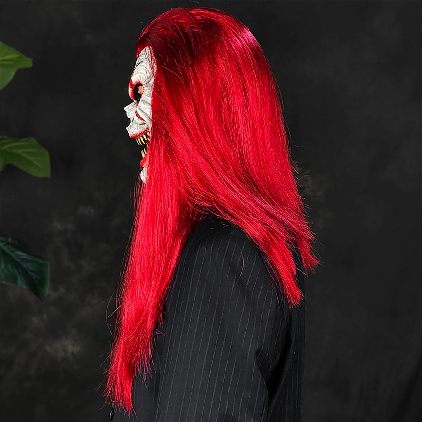 Collector's Grade Hand-Painted Red Haired Clown Mask
