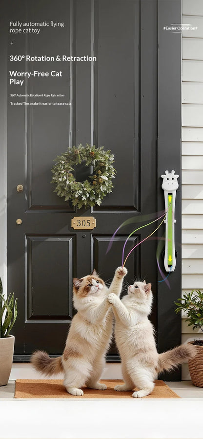 Automatic Interactive Cat Toy Wall Mounted Cat Teaser Wand