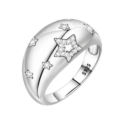925 Sterling Silver Three-Ring Stackable Ring for Women