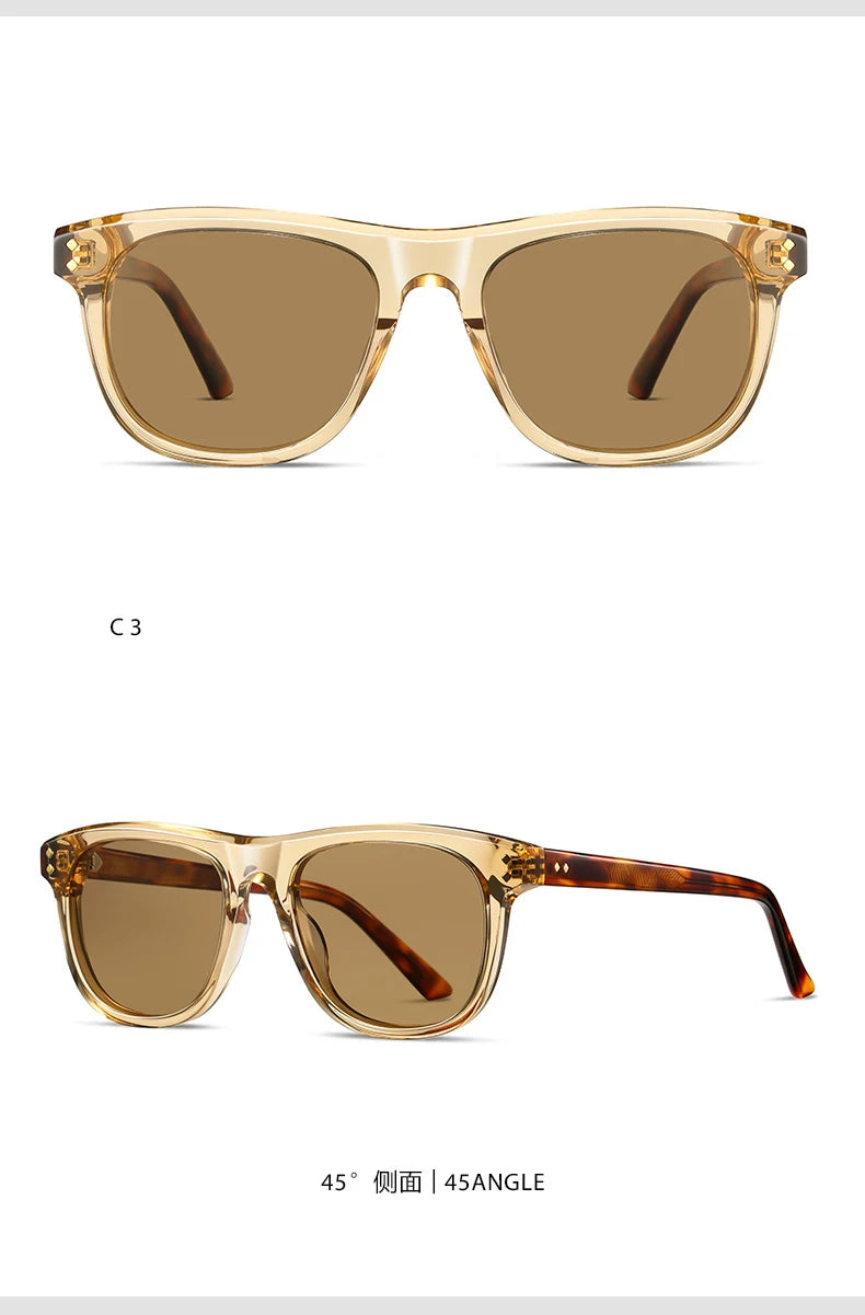 Summer Acetate Transparent Brown Sunglasses Men Beach