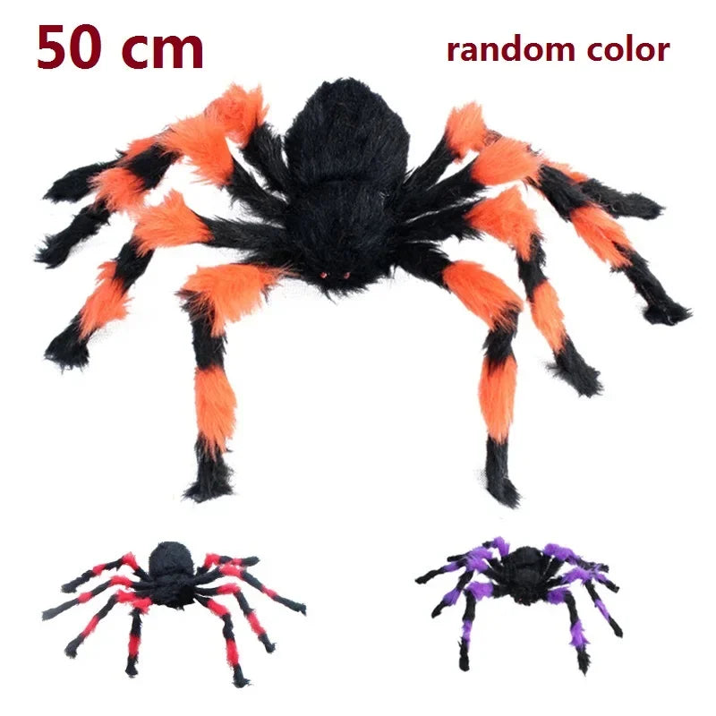 Halloween Plush Simulation Spider Colorful Black Ghost House