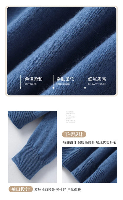 Women's Sweater Autumn Winter Knitted Pullovers V-neck