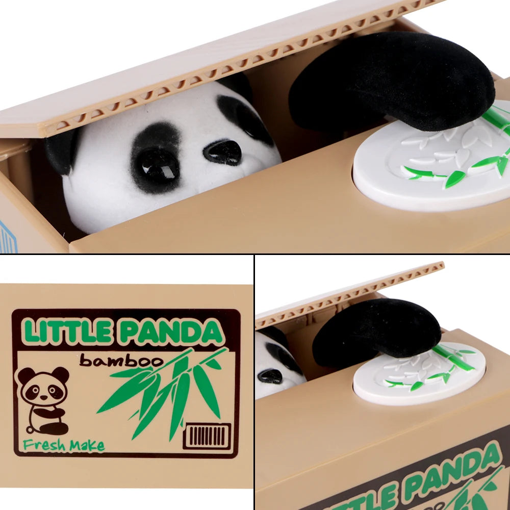 Cute Automated Panda Cat Steal Coin Bank Money Saving Box