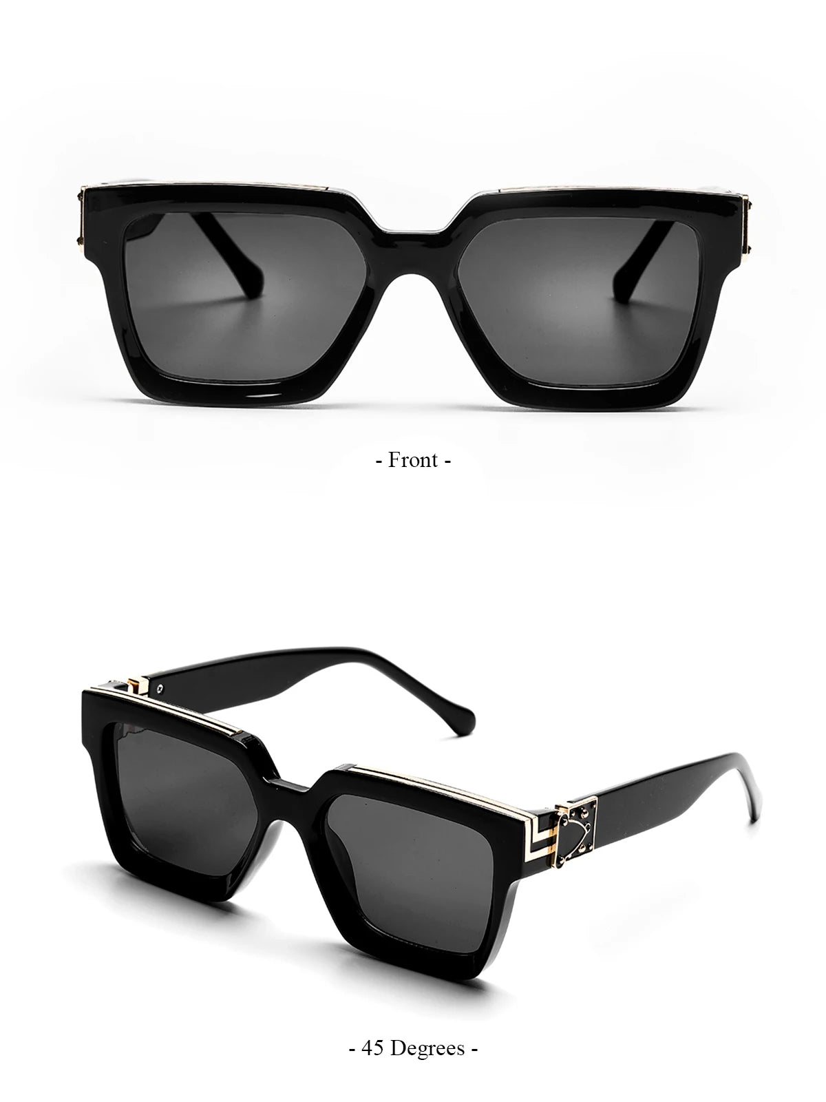 Retro Black Millionaire Shades Luxury Sunglasses