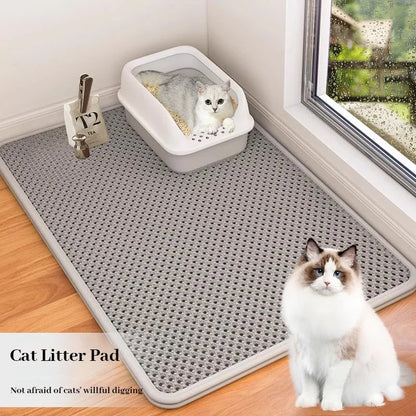 Cats Litter Mat Double Layer EVA Cat Litter Pad Large Hole