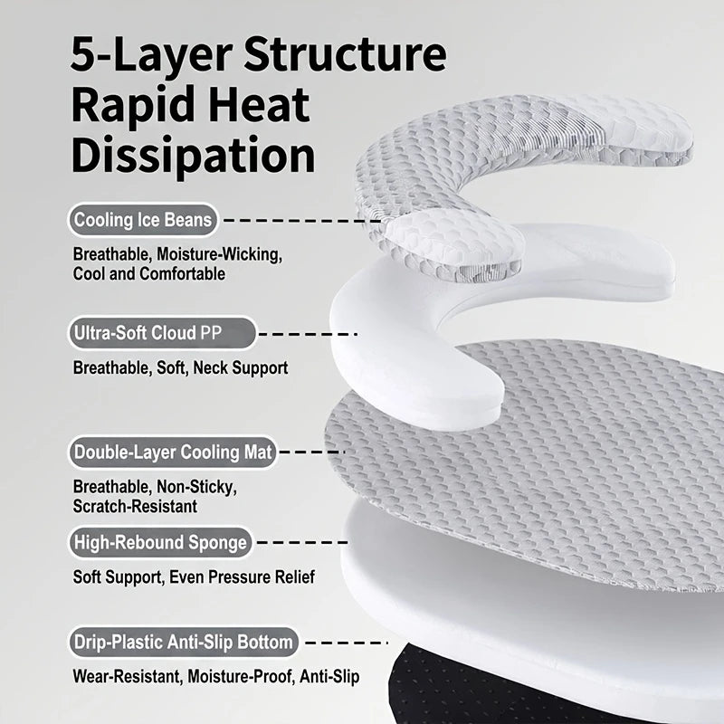 Summer Ice Silk Cooling Dog Bed Oval Breathable Heat Dissipation