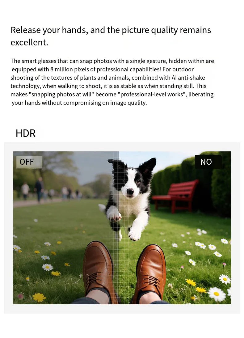 HOMEFISH M02 AI Smart Glasses with 4K Camera Bluetooth