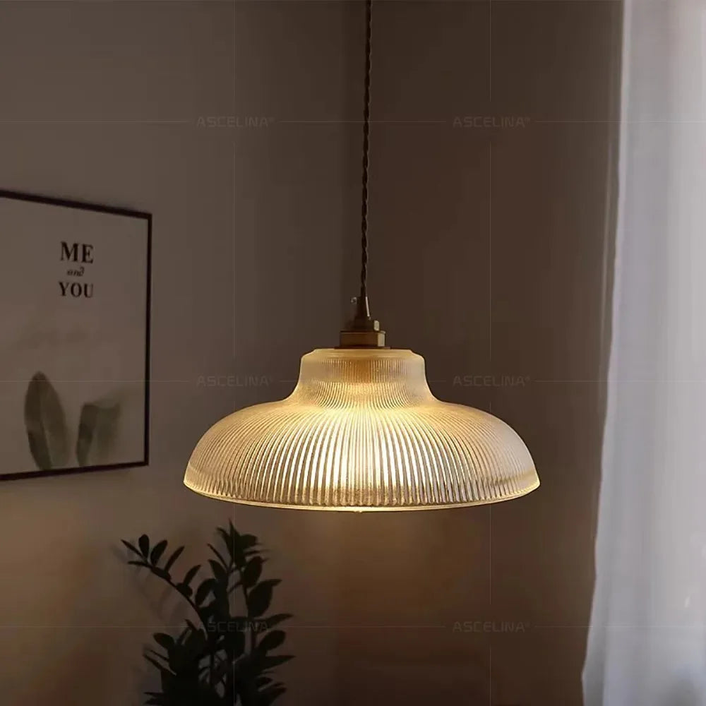 Nordic Glass Pendant Light Green Hanging Lamp Living Room